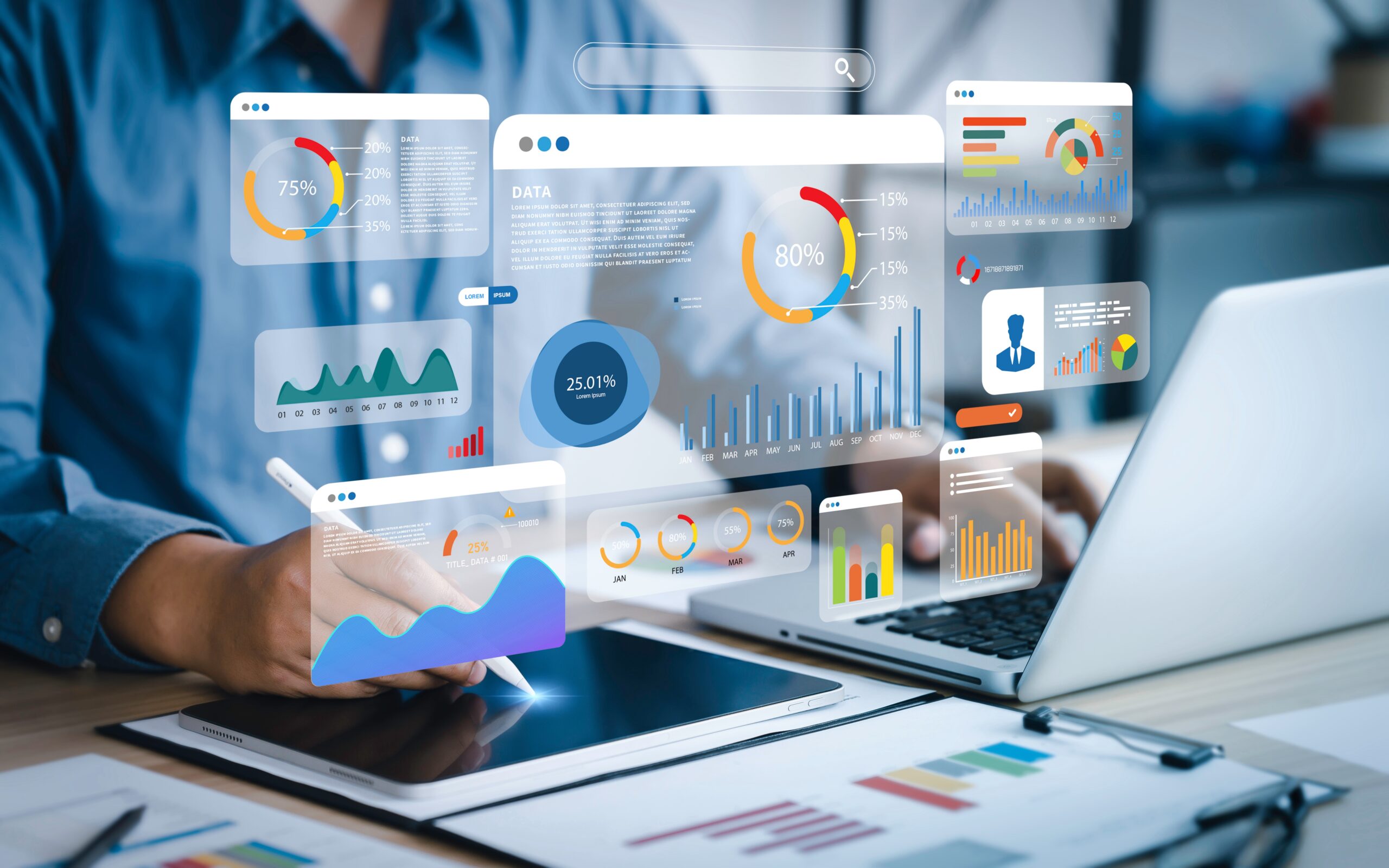 An analyst uses a computer and dashboard for data business analysis and Data Management System with KPI and metrics connected to the database for technology finance, operations, sales, marketing
👔
An analyst uses a computer and dashboard for data business analysis and Data Management System with KPI and metrics connected to the database for technology finance, operations, sales, marketing